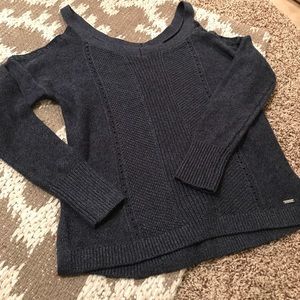 Navy Cold Shoulder Sweater